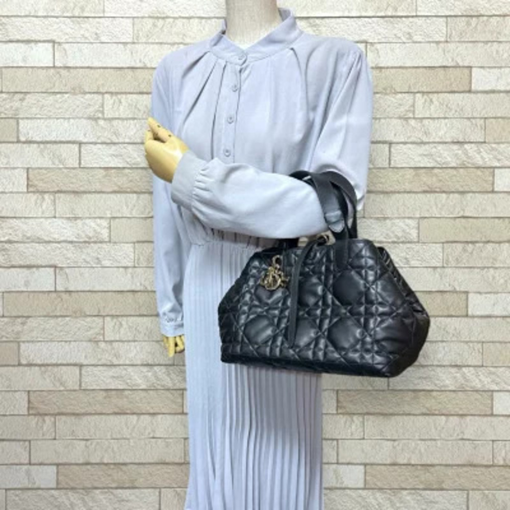 Dior Macro Bag Cannage Black Tote Toujours